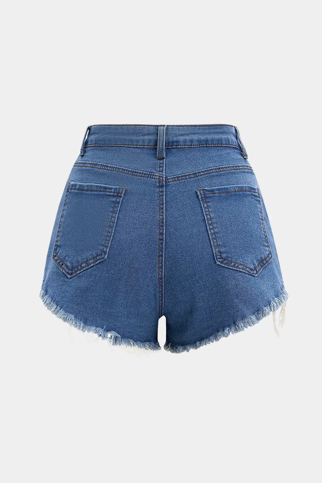 Denim rhinestone flossede low talje shorts sold by Micas product image thumbnail 2