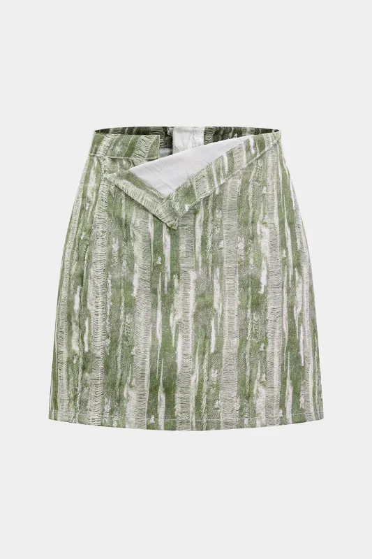 Asymmetrisk høj talje nederdel sold by Micas