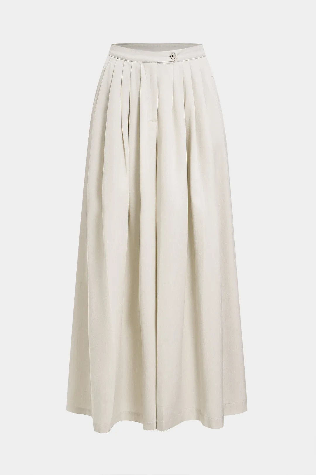 Plisserede brede benbukser sold by Micas