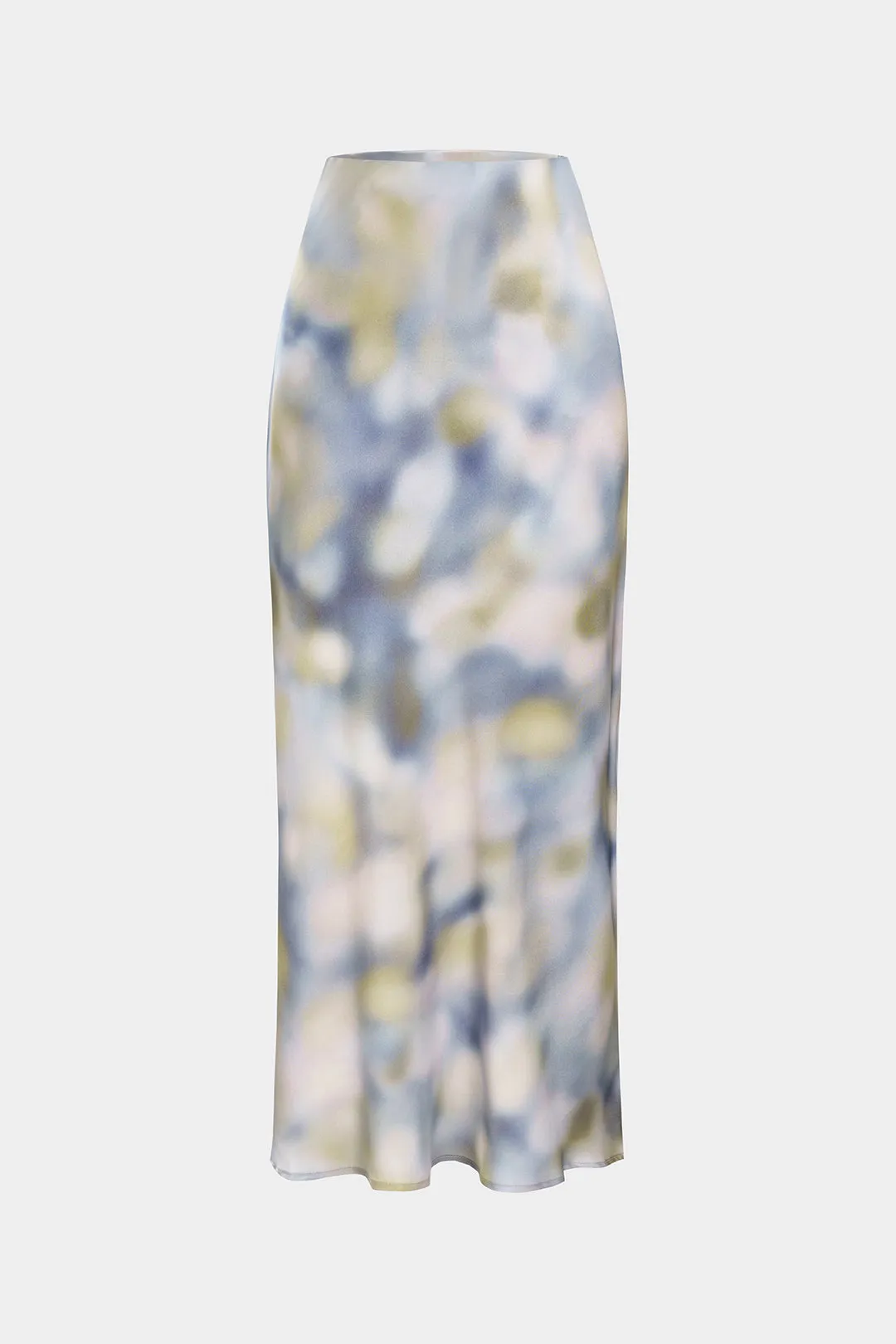 Satin Abstract Tie Dye Print Nederdel sold by Micas