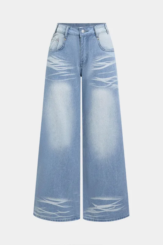 Denim lige benbukser jeans sold by Micas