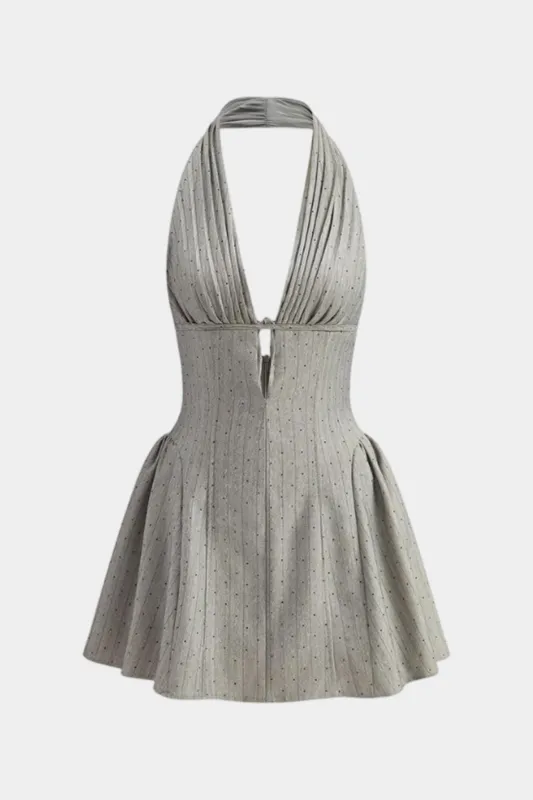 V-hals ærmeløs mini kjole sold by Micas