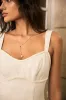 Linen Ruched Braided Trim Sleeveless Mini Dress sold by Micas