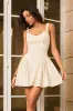 Linen Ruched Braided Trim Sleeveless Mini Dress sold by Micas