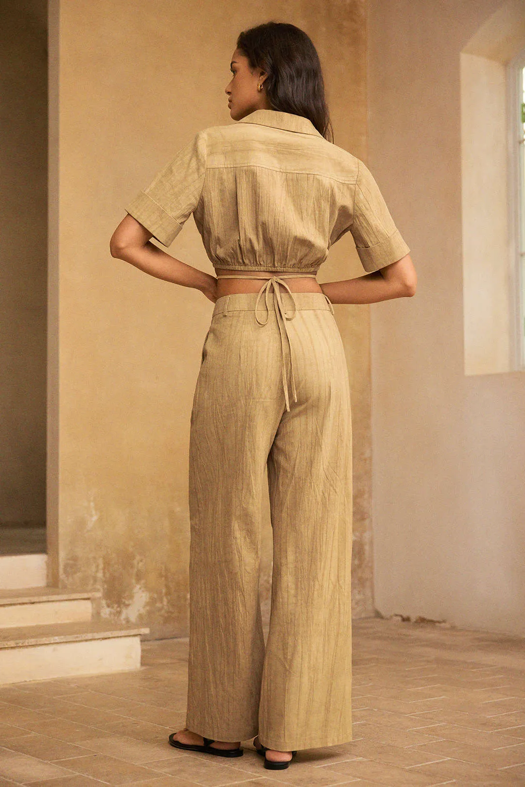 Linen Wide Leg Pocket Trousers sold by Micas product image thumbnail 3