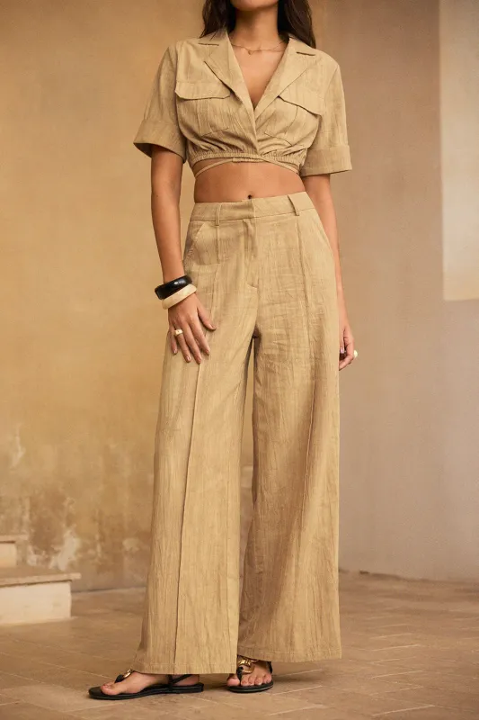 Linen Wide Leg Pocket Trousers sold by Micas