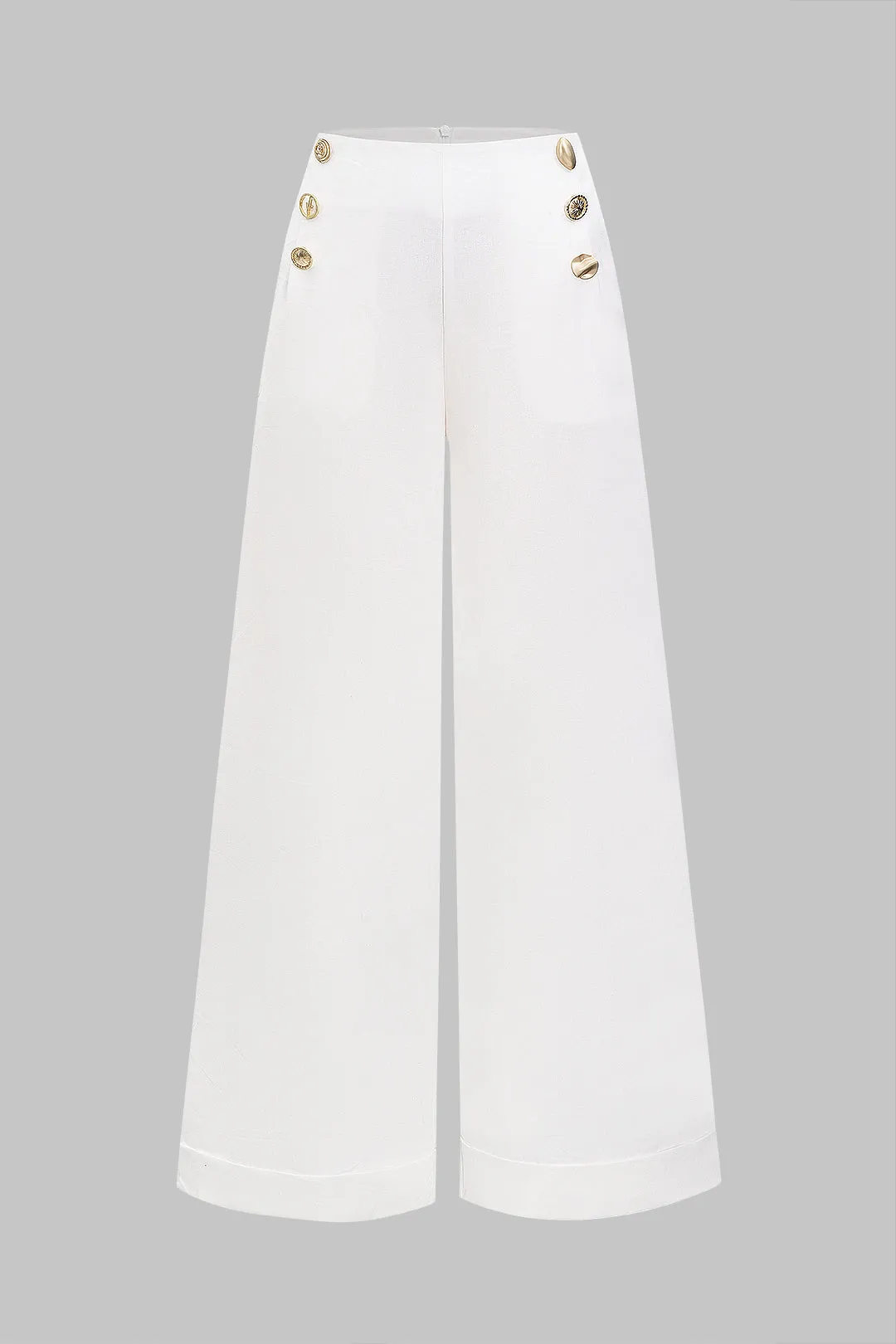 Linen Metallic Button Trousers sold by Micas product image thumbnail 5