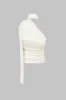 Asymmetrisk ruched rygfri tank top sold by Micas