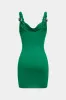 Cowl Neck Ruched Metallic Decor Braided Sleeveless Mini Dress sold by Micas