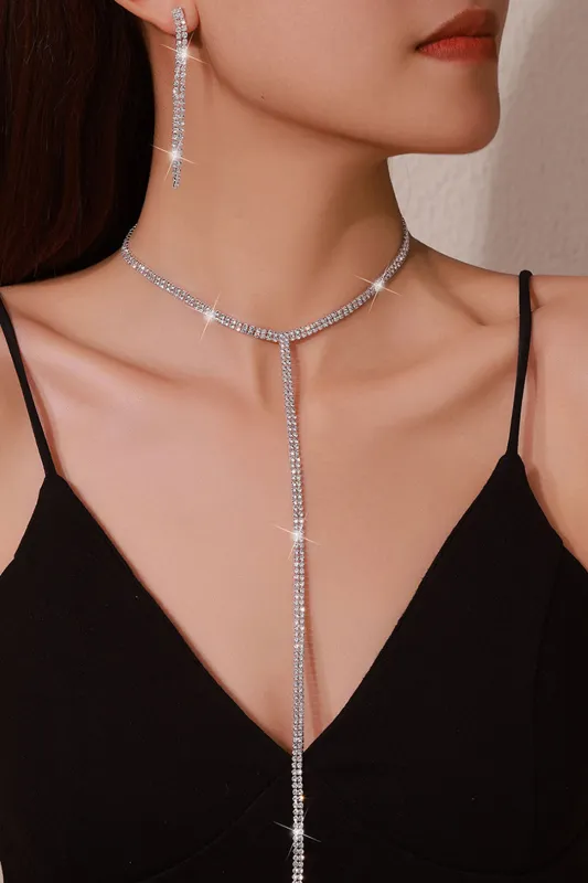 Metallisk rhinestone halskæde sold by Micas