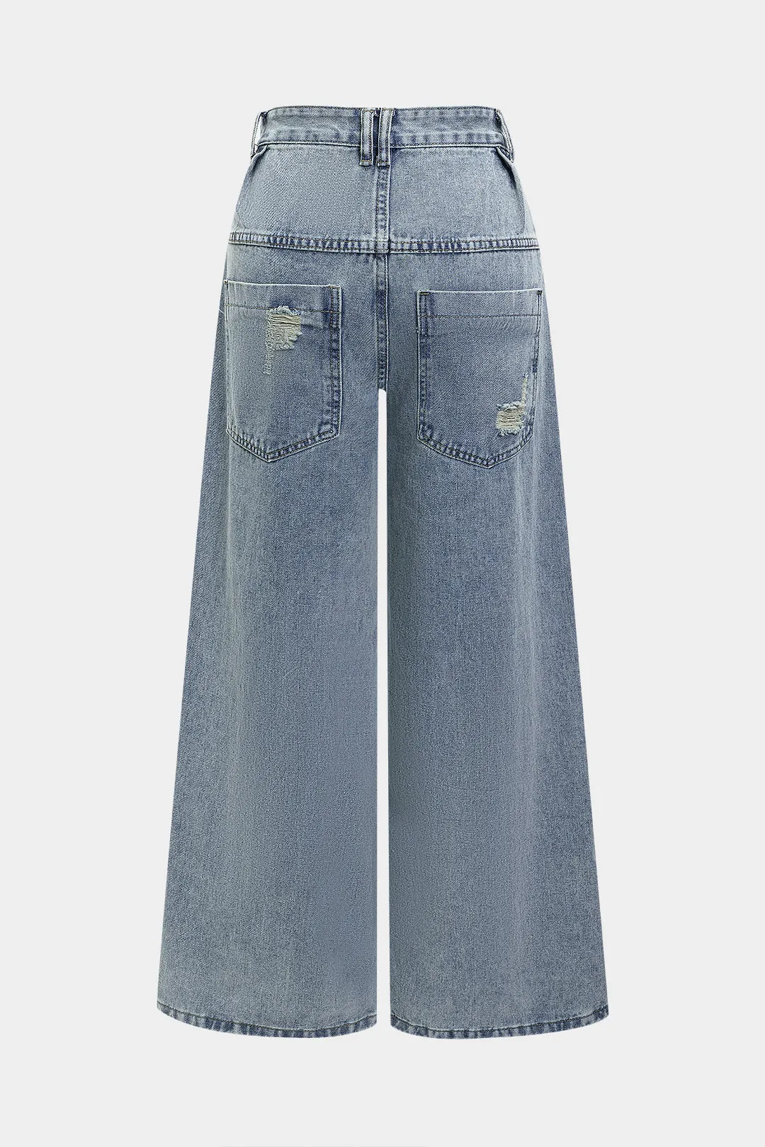 Denim rippede lige ben jeans sold by Micas product image thumbnail 2