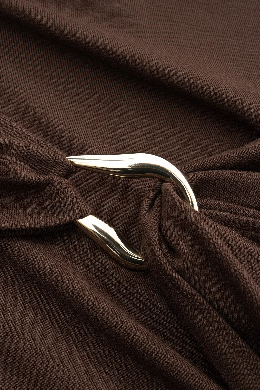 Metallic Decor Asymmetrical Ruched Maxi Dress sold by Micas product image thumbnail 3