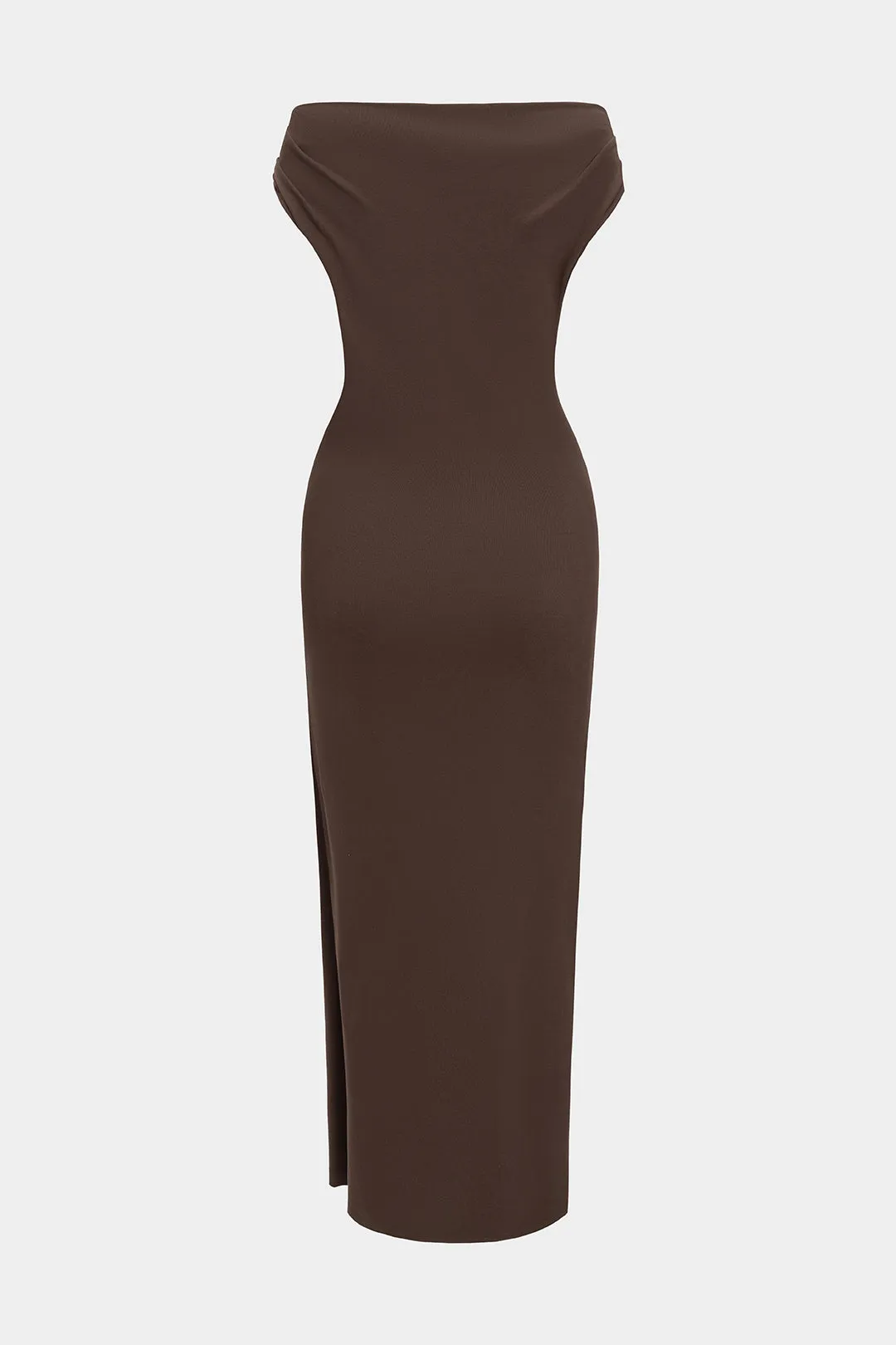 Metallic Decor Asymmetrical Ruched Maxi Dress sold by Micas product image thumbnail 2