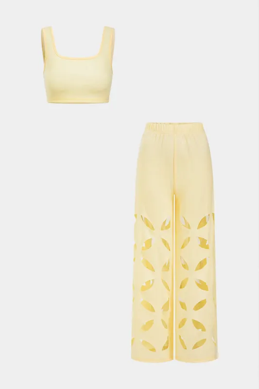 Ærmeløs tank top og skåret buksesæt ud sold by Micas