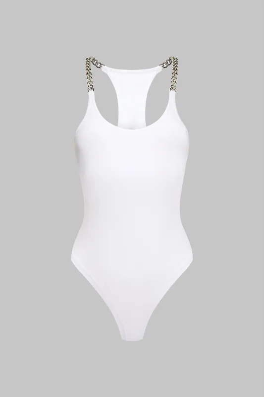 Chain Detail Sleeveless Bodysuit sold by Micas
