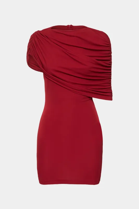 Ruched Short Sleeve Mini Dress sold by Micas