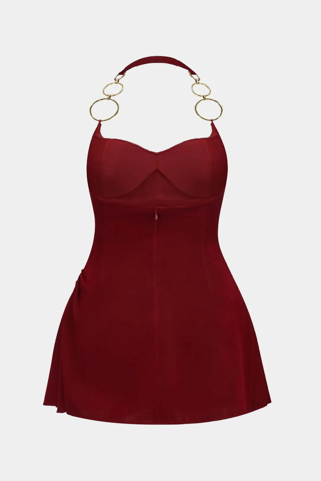 Plus størrelse kæde draperet cowl hals ærmeløs mini kjole sold by Micas product image thumbnail 2