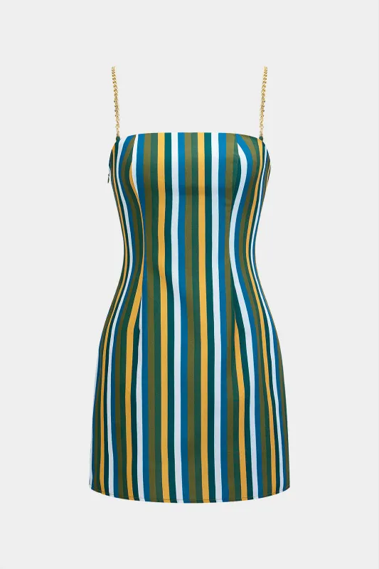 Stripes printkæde ærmeløs mini kjole sold by Micas