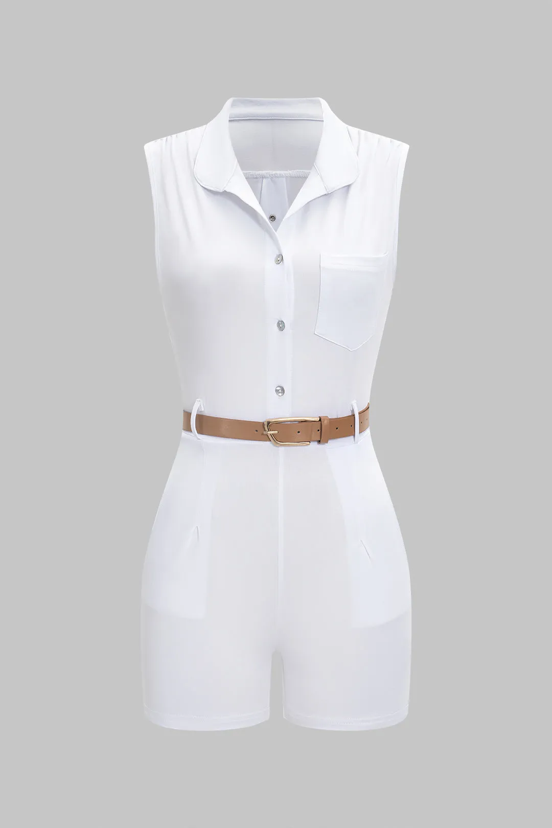 Beltet knap ærmeløs romper sold by Micas