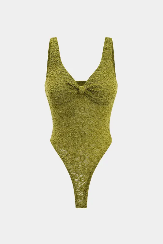 Twist Knot Sleeveless Bodysuit sold by Micas