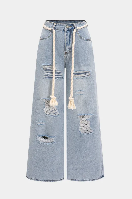 Denim rippede slips jeans sold by Micas