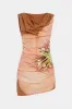 Blomsterprint Cowl Neck Ruched Mini Dress sold by Micas