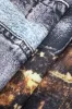 Trykt denim høj talje lomme nederdel sold by Micas