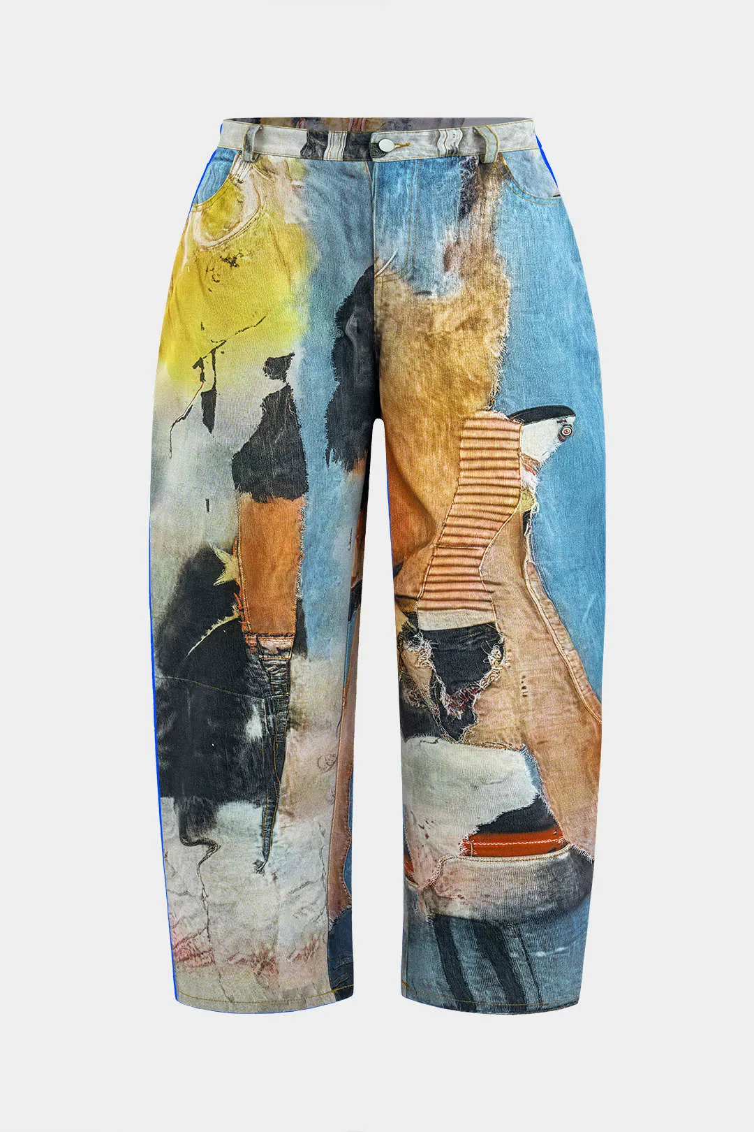 Plusstørrelse Abstract Print High Waistbukser sold by Micas
