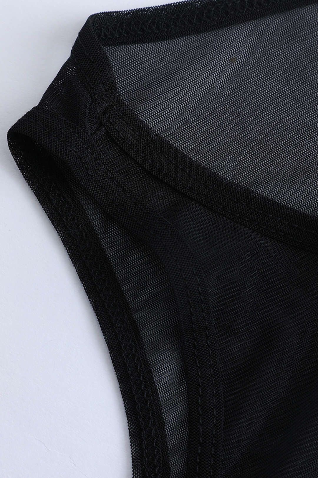 Cross Halter Neck Mesh Sleeveless Bodysuit sold by Micas product image thumbnail 4