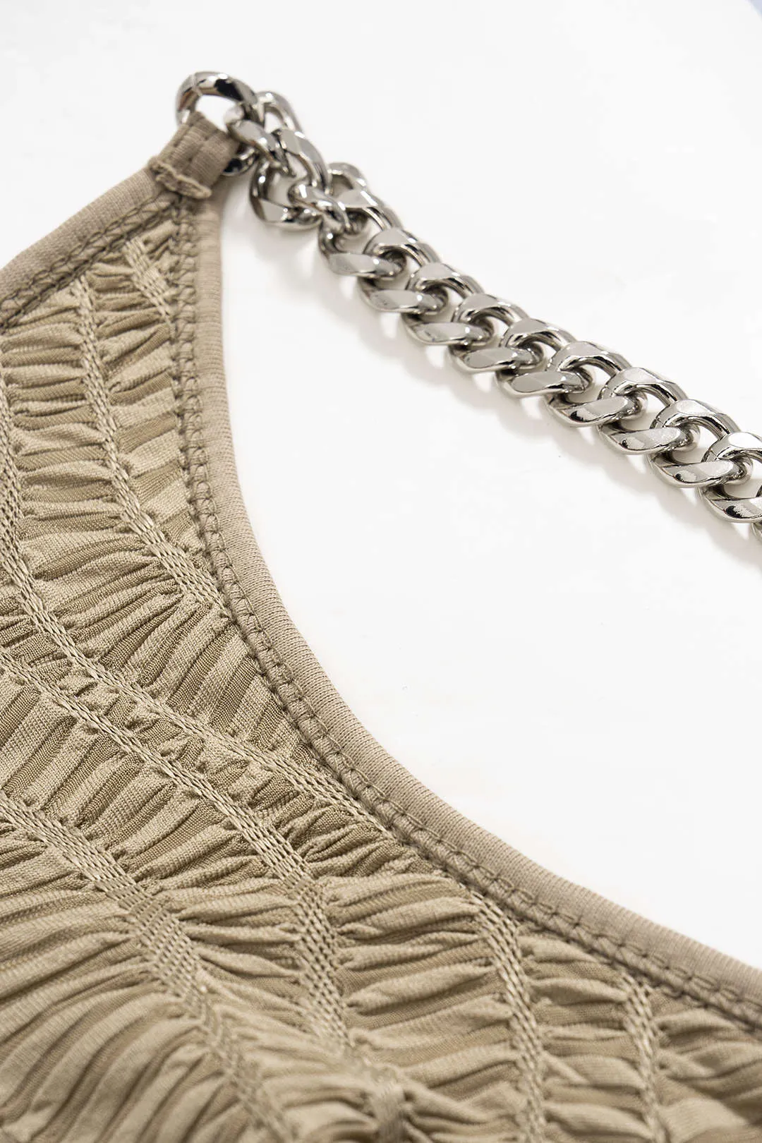 Metallisk kædeindretning struktureret ærmeløs tank top sold by Micas product image thumbnail 3