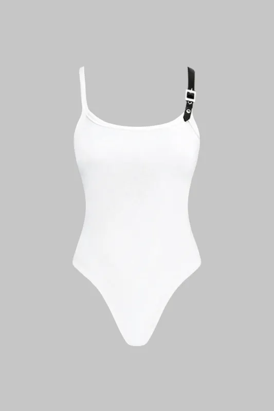 Metallic Detail Sleeveless Bodysuit sold by Micas