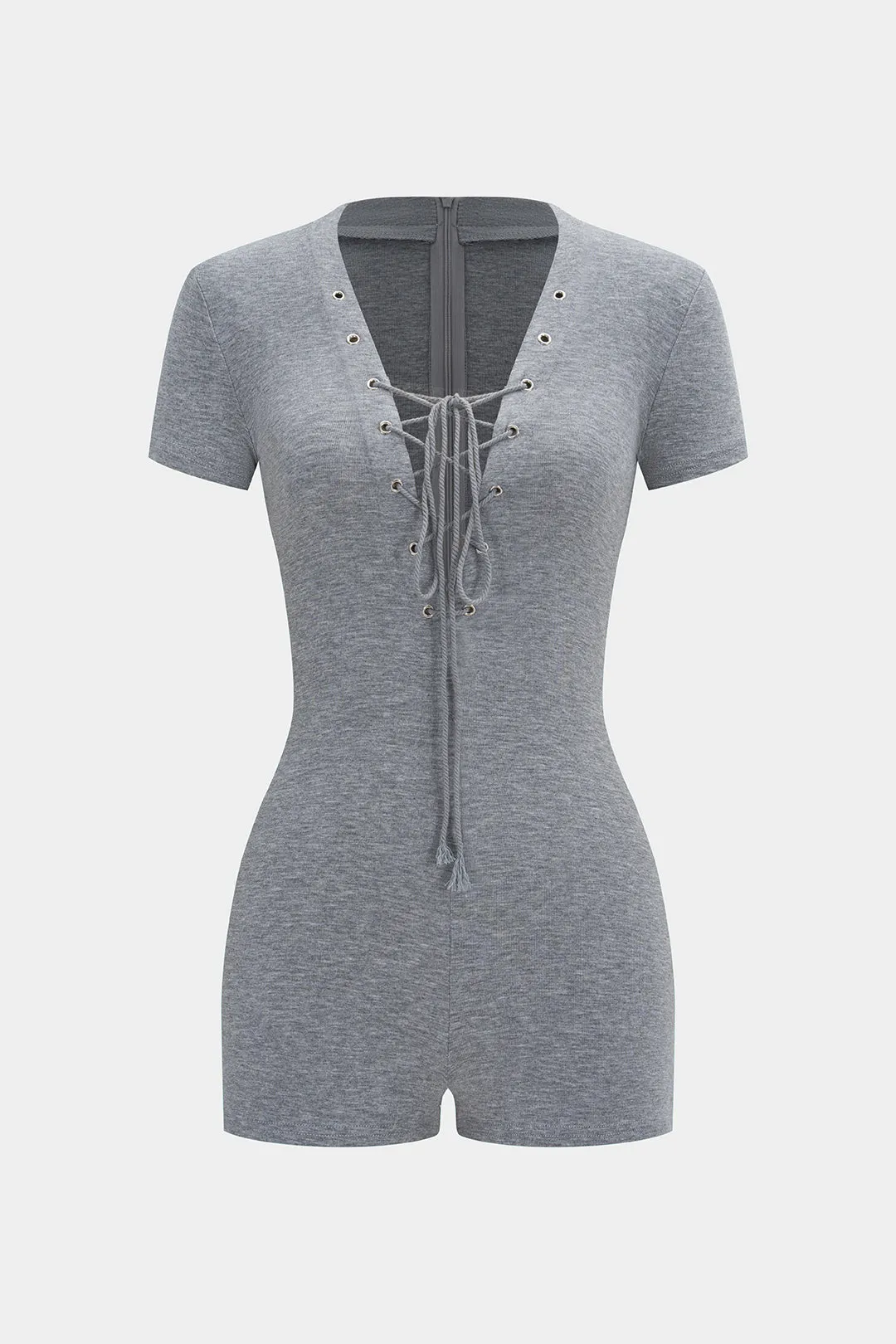 Lynlås strappy v-hals kortærmet romper sold by Micas