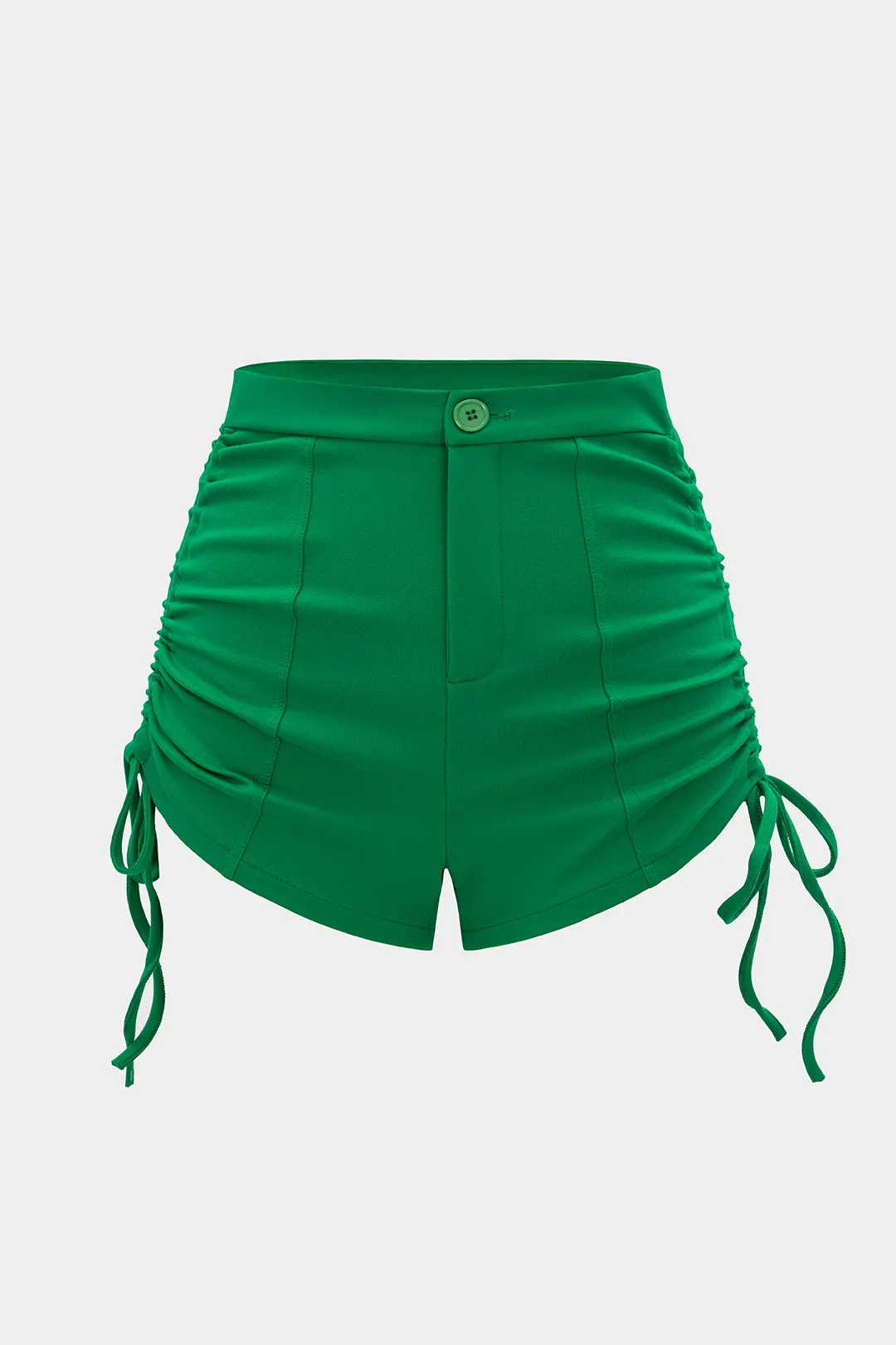 Drawstring Ruched Button Shorts sold by Micas