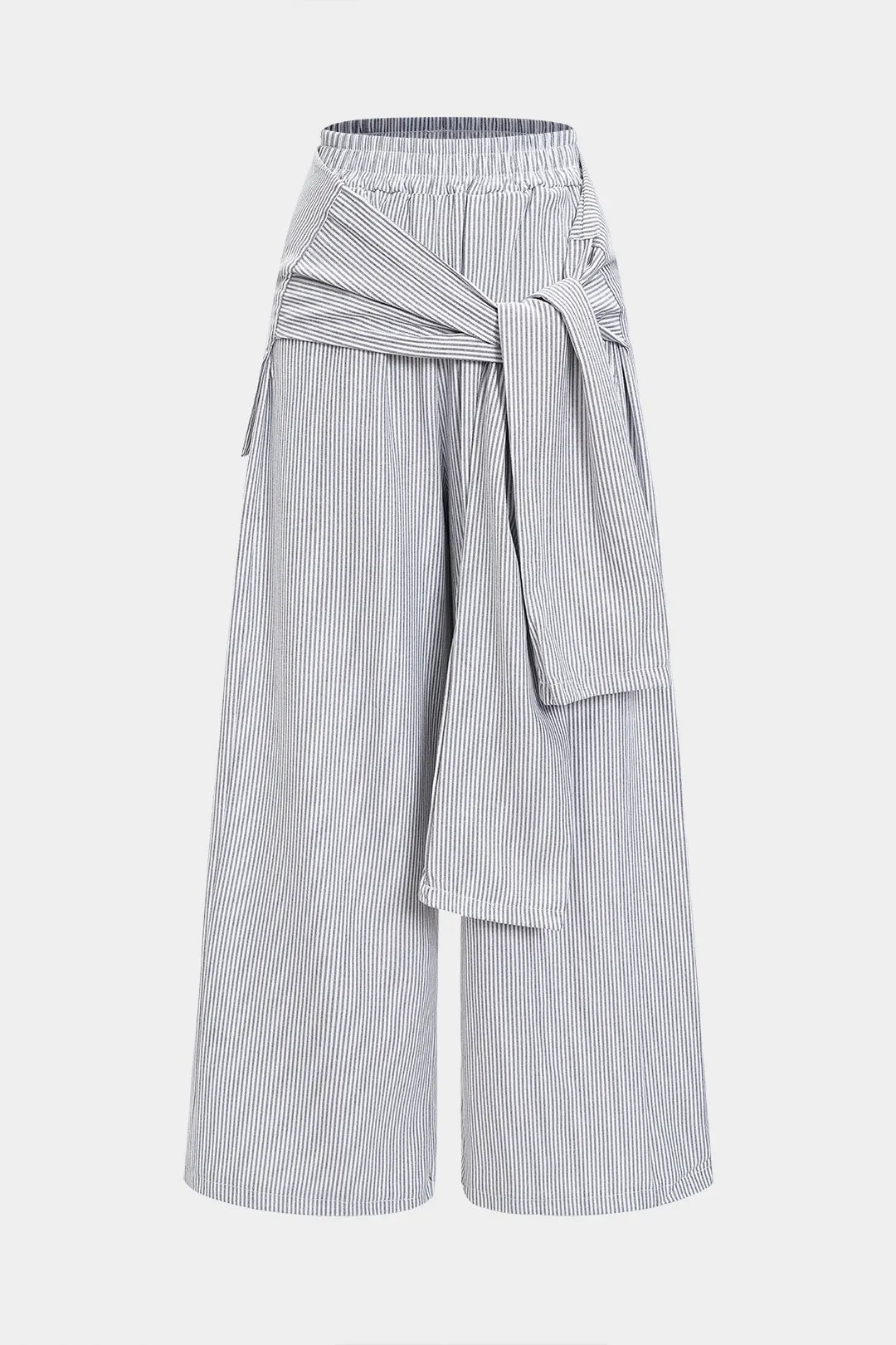 Stripe Print Tie-Up brede benbukser sold by Micas