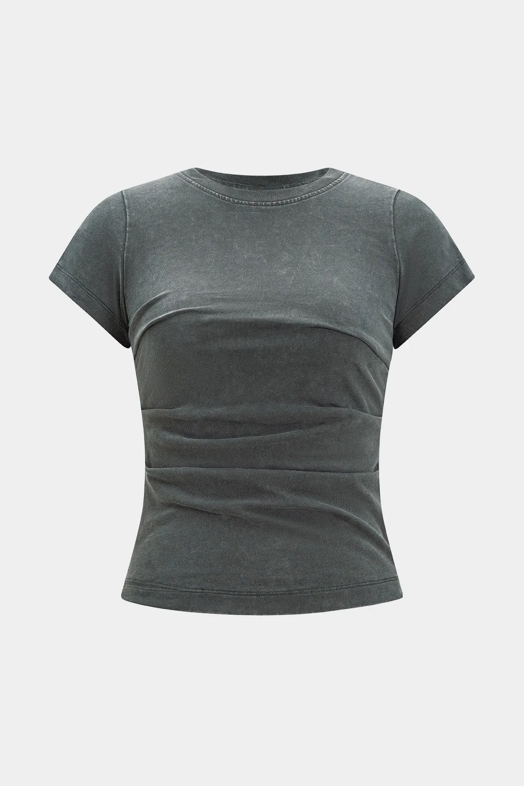Ruched kort ærme t-shirt sold by Micas