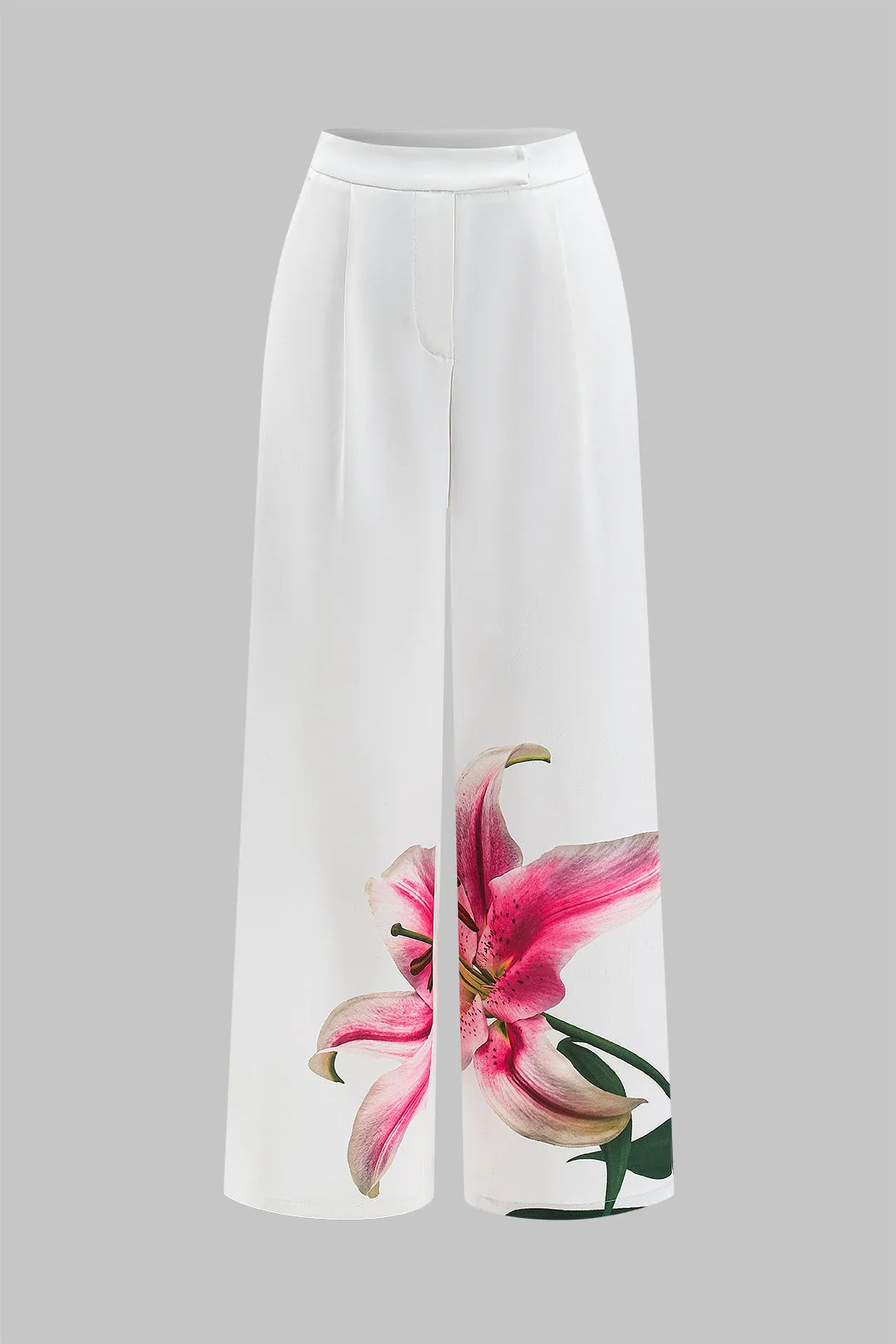 Blomsterprint brede benbukser sold by Micas