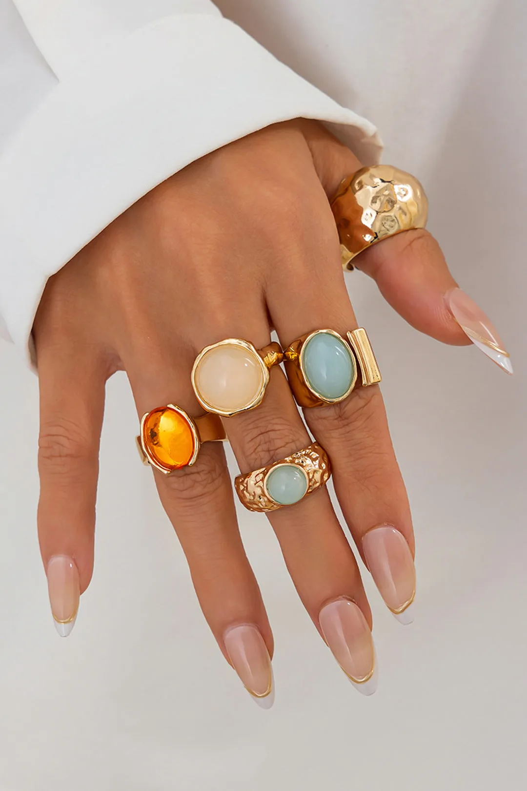 Rhinestone Open Ring Set sold by Micas