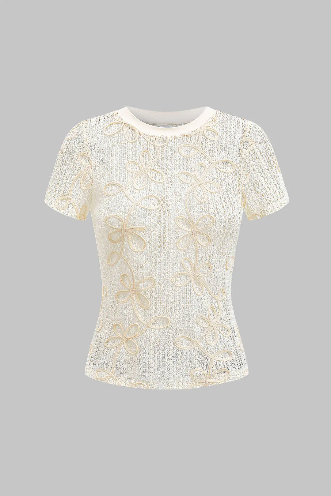 Hul ud applikation kortærmet t-shirt sold by Micas