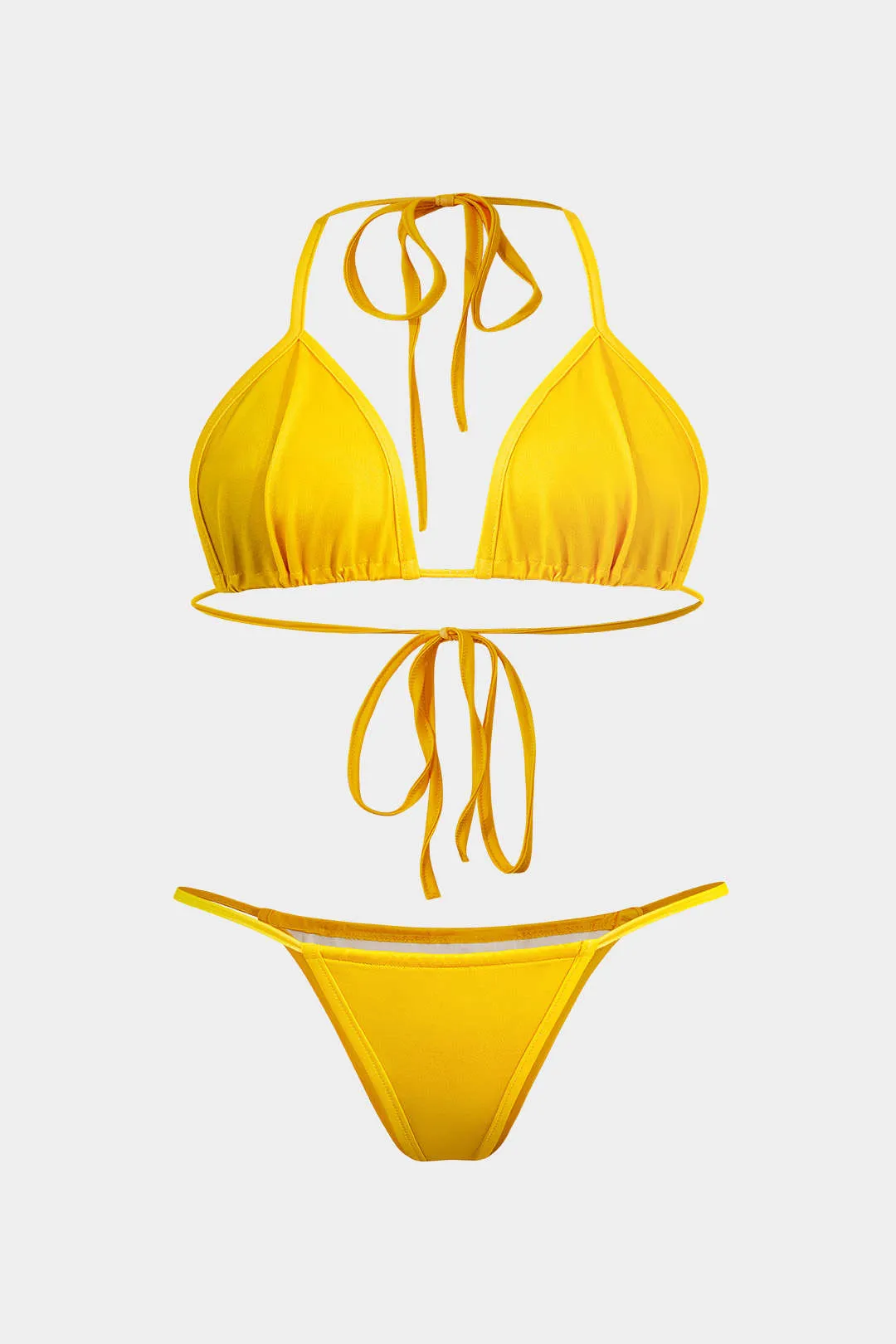 Plus størrelse abstrakt farveblok print mesh bikini sæt sold by Micas product image thumbnail 5
