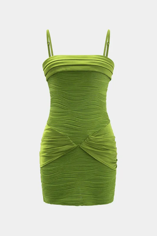 Ruched Slip Sleeveless Zipper Mini Dress sold by Micas