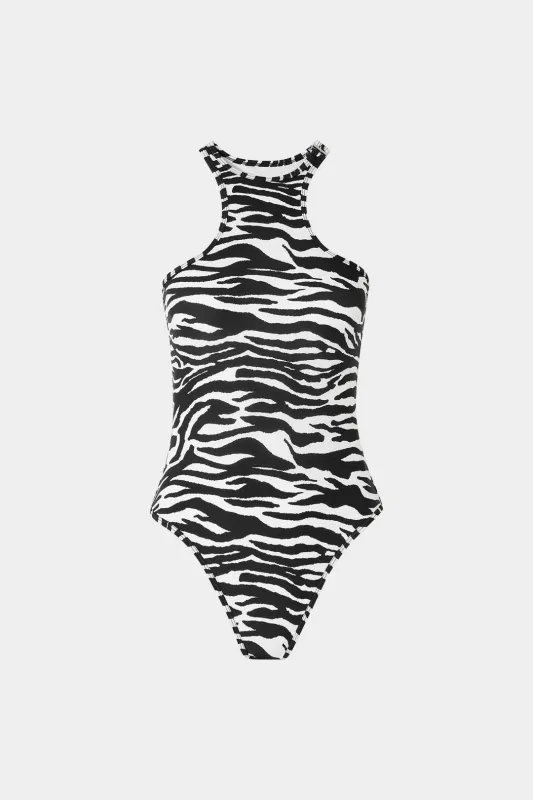 Zebra Stripe Print ærmeløs bodysuit sold by Micas