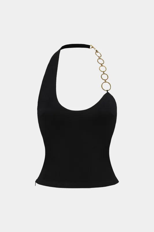 Metallic Decor Halter Neck Cami Top sold by Micas
