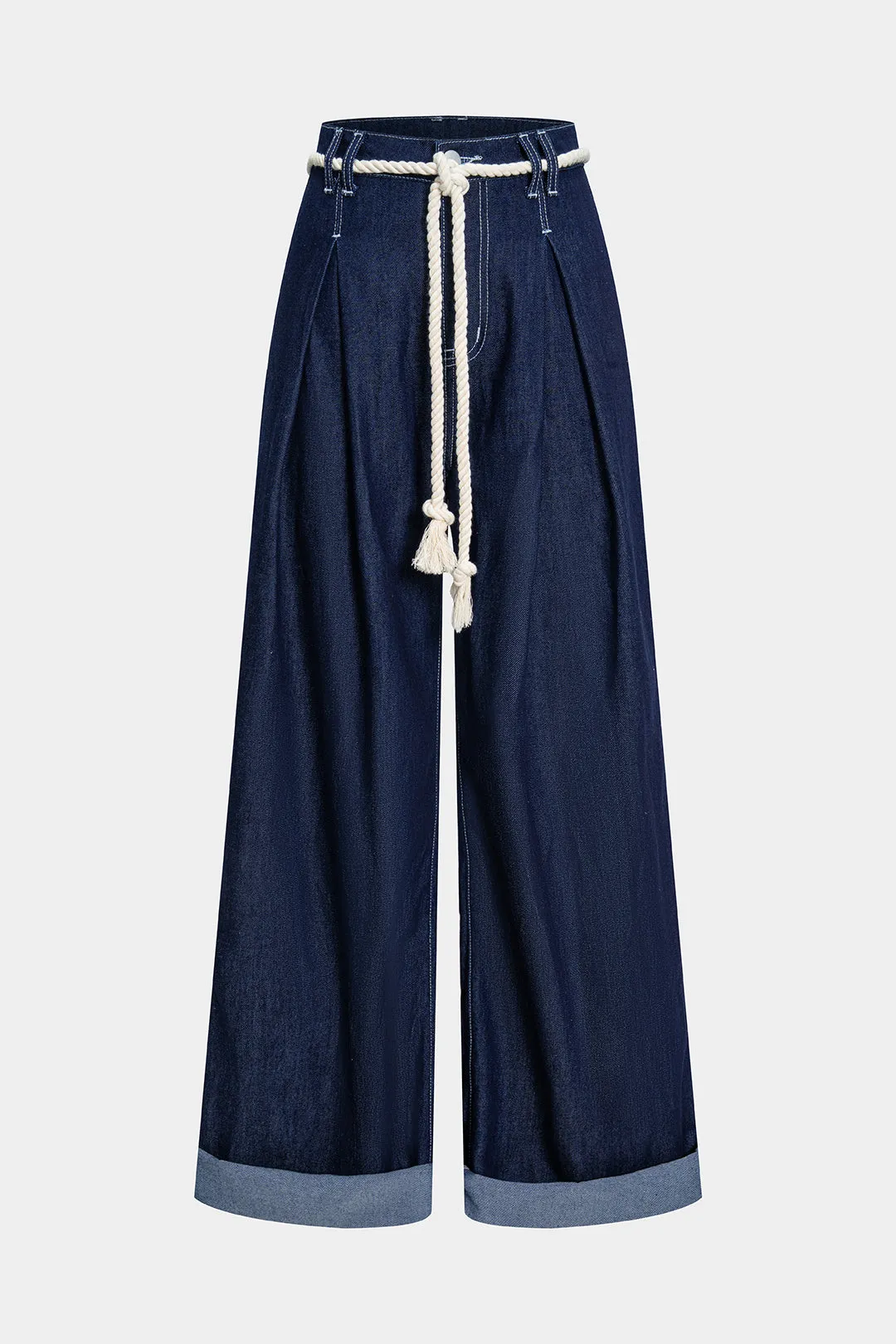 Denim Tie Front Ruched Jeans sold by Micas