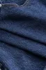 Denim asymmetrisk patchwork lynlås nederdel sold by Micas