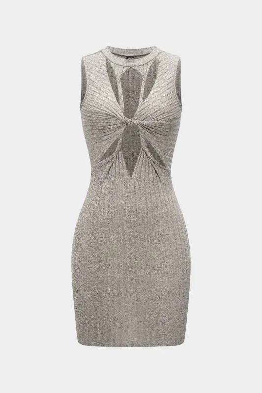 Cut Out Twist Knot Sleeveless Mini Dress sold by Micas