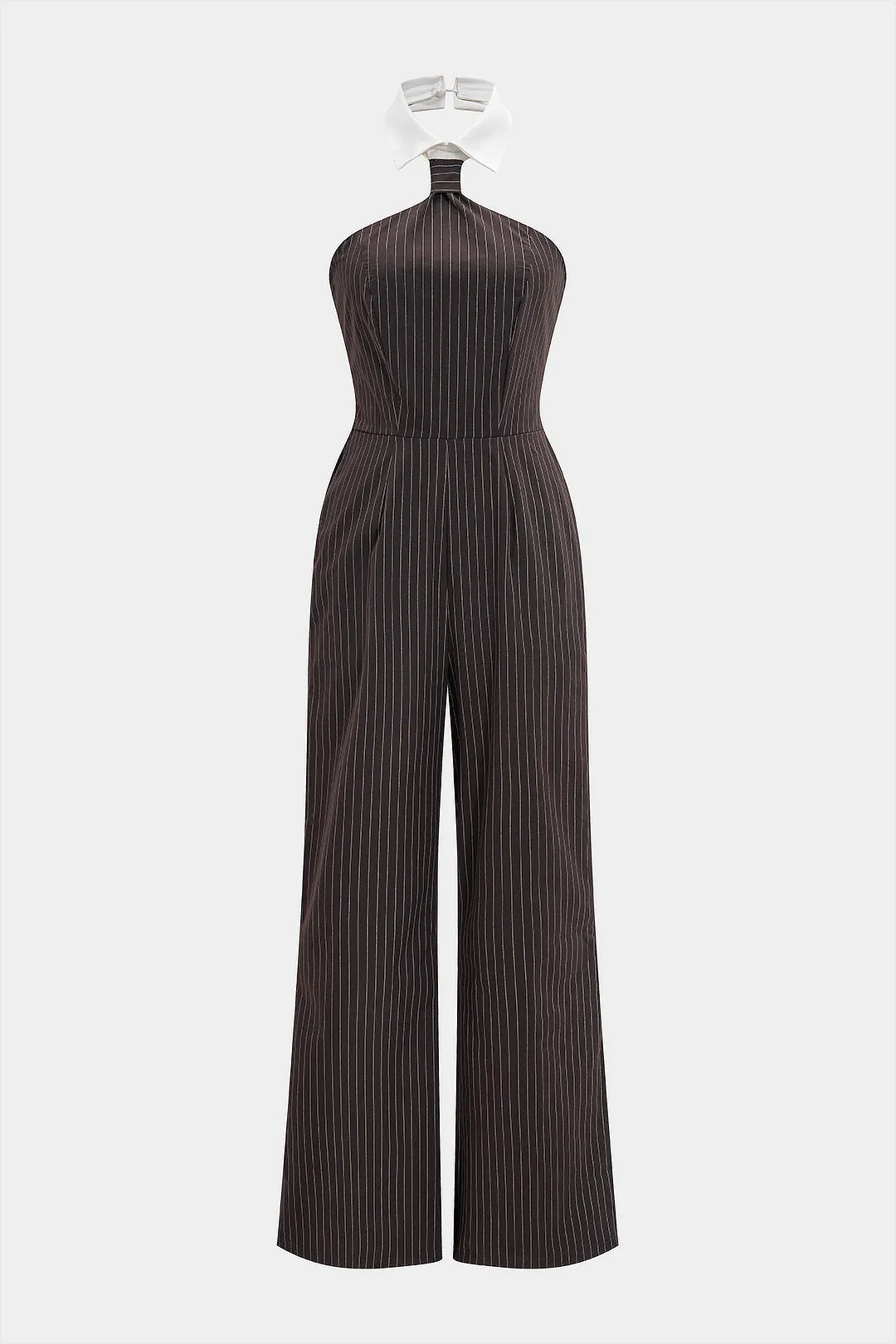 Stripes udskriver rygfri ruched ærmeløs jumpsuit sold by Micas