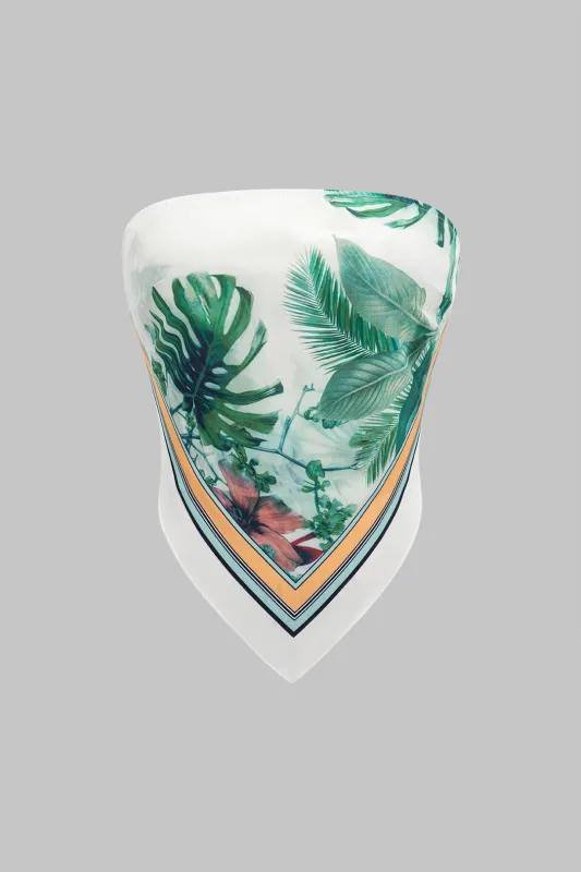Tropiske blade Print Tube Top sold by Micas