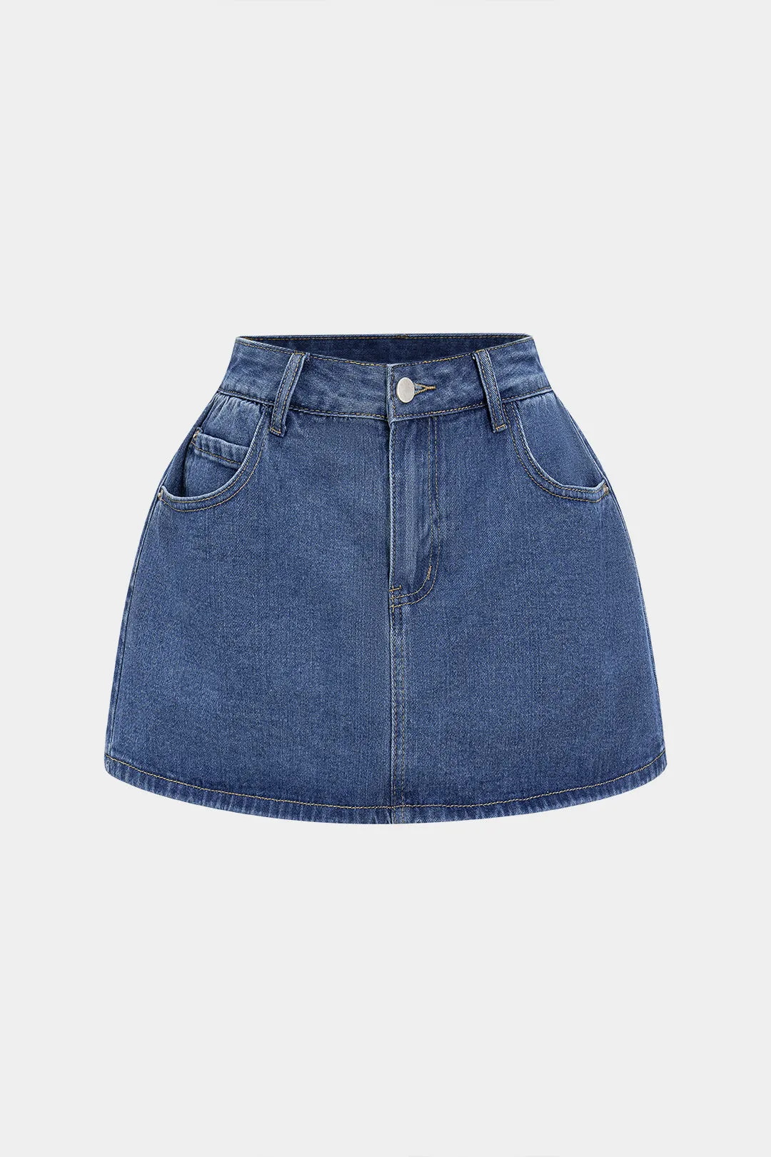 Denim a-line nederdel sold by Micas