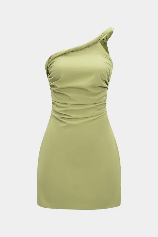 One Shoulder Twist Knot Sleeveless Mini Dress sold by Micas