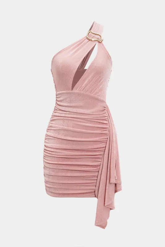 Ruffle Ruched Cut Out Sleeveless Mini Dress sold by Micas